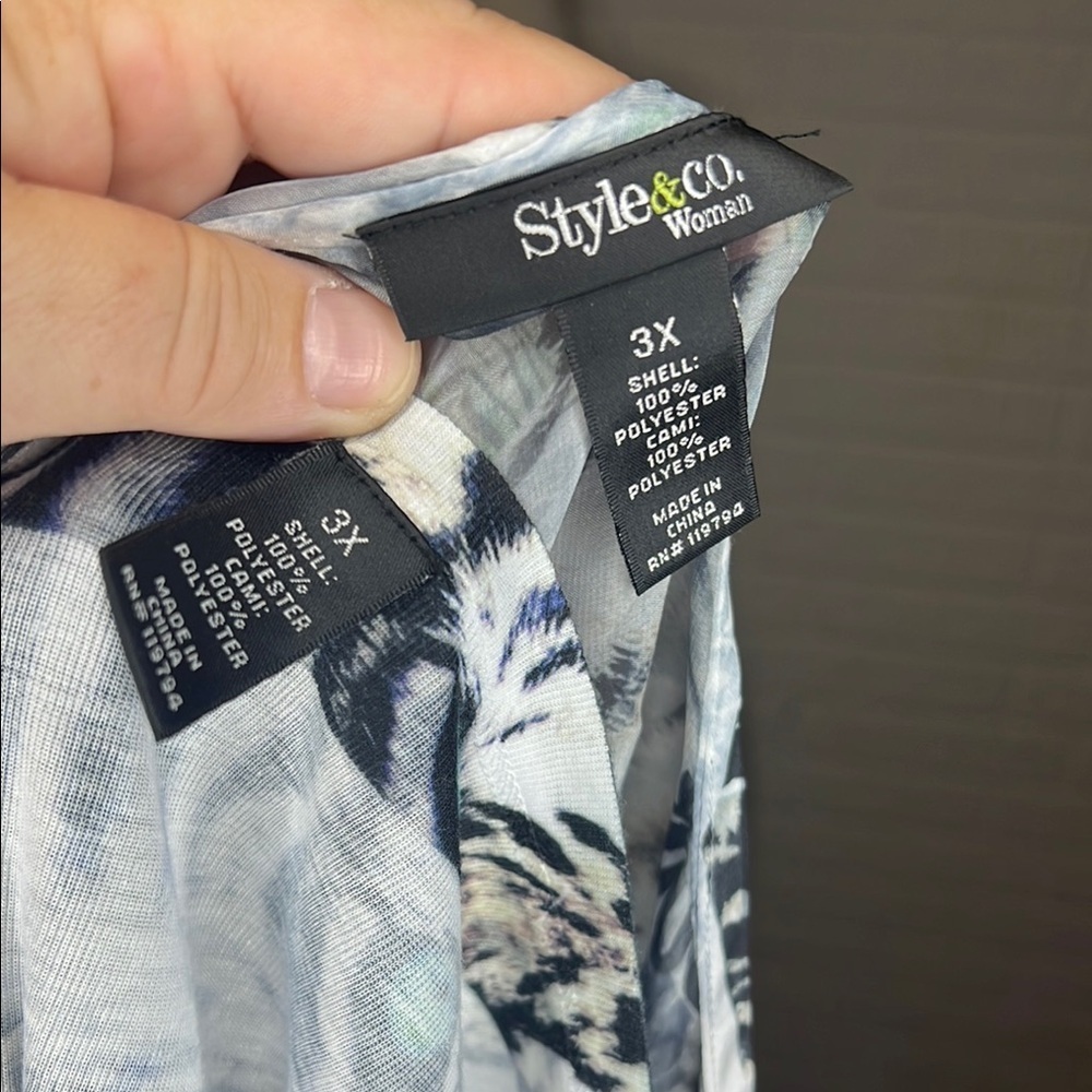 Style & Co Chic Sheer Poncho Top with Zebra Print and Tiger Eyes - Picture 4 of 4